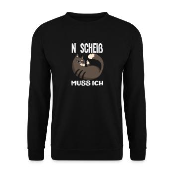 N shit I have to – middle finger - Unisex Sweatshirt - black - Front - Alina (178cm) & Michal (187cm)