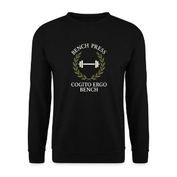 Drôle de développé couché Meme Spot Me Bro Powerlifting - Sweat-shirt Unisexe - noir - Devant - Alina (178cm) & Michal (187cm)