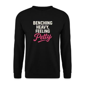 Drôle de développé couché Meme Spot Me Bro Powerlifting - Sweat-shirt Unisexe - noir - Devant - Alina (178cm) & Michal (187cm)
