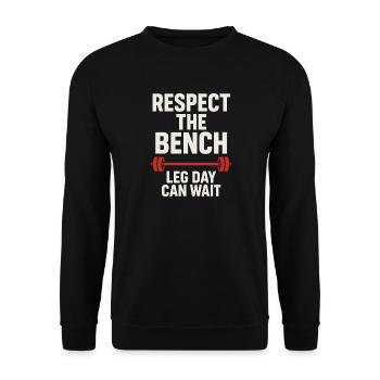 Drôle de développé couché Meme Spot Me Bro Powerlifting - Sweat-shirt Unisexe - noir - Devant - Alina (178cm) & Michal (187cm)