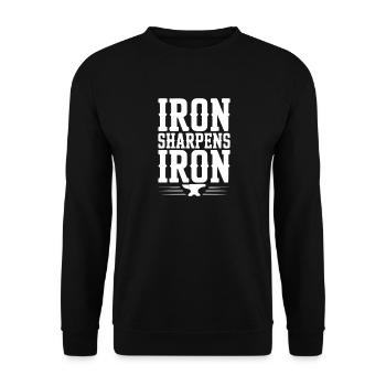 Iron Sharpens Iron - Unisex Sweatshirt - black - Front - Alina (178cm) & Michal (187cm)