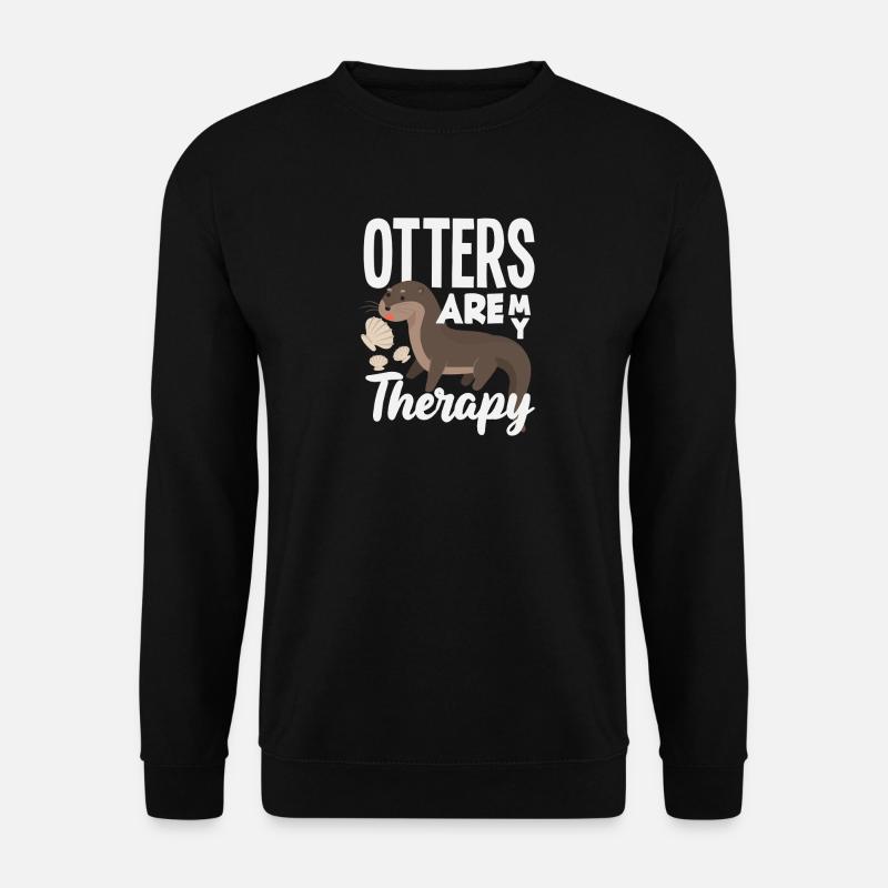 Seeotter Cartoon Therapie - Unisex Pullover - Schwarz