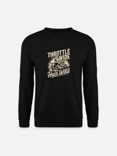 Throttle Wide Hair Wild Quad ATV Fahrerin Offroad - Unisex Pullover - Schwarz