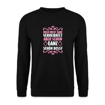 JGA Team Braut Junggesellinnenabschied - Unisex Pullover - Schwarz - Vorne - Alina (178cm) & Michal (187cm)