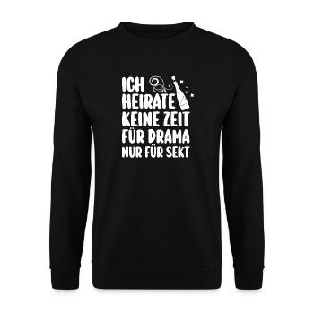 Bachelor Party Team Bride Hen Party - Unisex Sweatshirt - black - Front - Alina (178cm) & Michal (187cm)