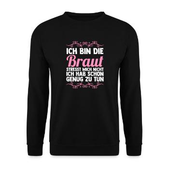 Bachelor Party Team Bride Hen Party - Unisex Sweatshirt - black - Front - Alina (178cm) & Michal (187cm)