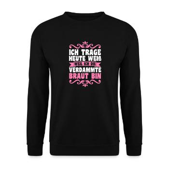 Bachelor Party Team Bride Hen Party - Unisex Sweatshirt - black - Front - Alina (178cm) & Michal (187cm)