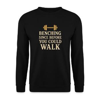 Drôle de développé couché Meme Spot Me Bro Powerlifting - Sweat-shirt Unisexe - noir - Devant - Alina (178cm) & Michal (187cm)