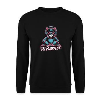 DJ Purrfect Cat avec un casque au bureau - Sweat-shirt Unisexe - noir - Devant - Alina (178cm) & Michal (187cm)