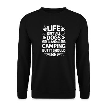 Camping Dire Chiens Drôle Camping Cadeau - Sweat-shirt Unisexe - noir - Devant - Alina (178cm) & Michal (187cm)