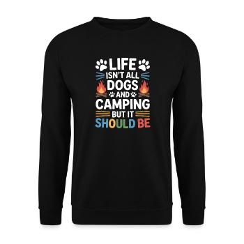 Camping Dire Chiens Drôle Camping Cadeau - Sweat-shirt Unisexe - noir - Devant - Alina (178cm) & Michal (187cm)