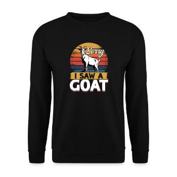 Funny Farm Animal Goat - Unisex Sweatshirt - black - Front - Alina (178cm) & Michal (187cm)