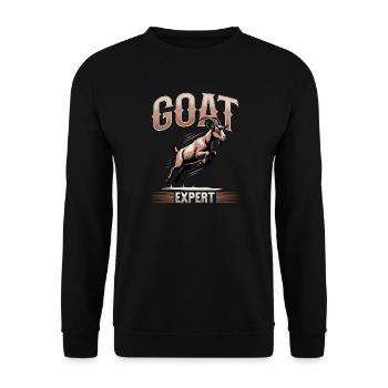 Funny Farm Animal Goat - Unisex Pullover - Schwarz - Vorne - Alina (178cm) & Michal (187cm)