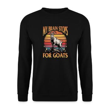 Funny Farm Animal Goat - Unisex Sweatshirt - black - Front - Alina (178cm) & Michal (187cm)