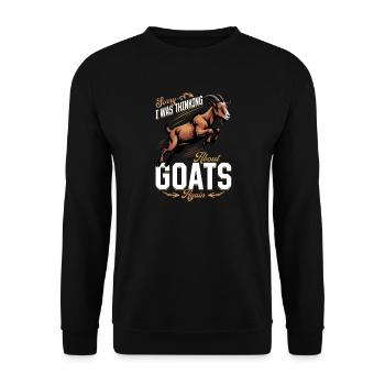 Funny Farm Animal Goat - Unisex Sweatshirt - black - Front - Alina (178cm) & Michal (187cm)
