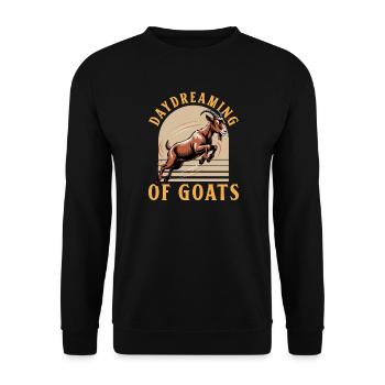 Funny Farm Animal Goat - Unisex Sweatshirt - black - Front - Alina (178cm) & Michal (187cm)