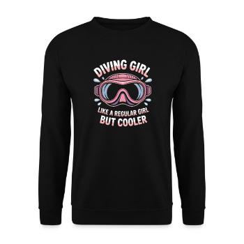 Diving Saying Girl Funny Diving Gift - Unisex Sweatshirt - black - Front - Alina (178cm) & Michal (187cm)