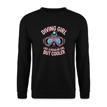 Tauchen Spruch Mädchen Lustiges Tauchen Geschenk - Unisex Pullover - Schwarz - Vorne - Alina (178cm) & Michal (187cm)