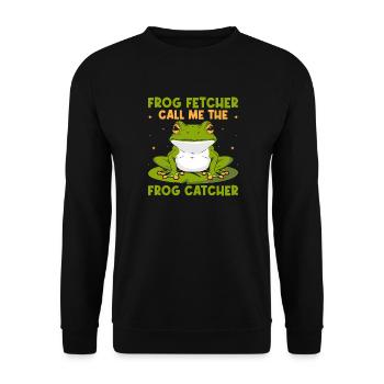 Frog Catcher Frog Fetcher Call Me Frog - Unisex Pullover - Schwarz - Vorne - Alina (178cm) & Michal (187cm)