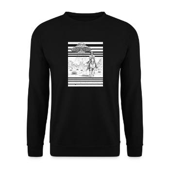 UFO Western Ritter - Unisex Pullover - Schwarz - Vorne - Alina (178cm) & Michal (187cm)