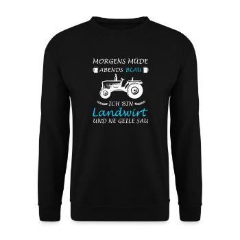 Farmer Agriculture Tractor Tractor Driver - Unisex Sweatshirt - black - Front - Alina (178cm) & Michal (187cm)
