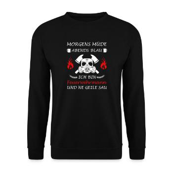 Feuerwehrmann Feuerwehr Kamerad Ffw Lustig - Unisex Pullover - Schwarz - Vorne - Alina (178cm) & Michal (187cm)