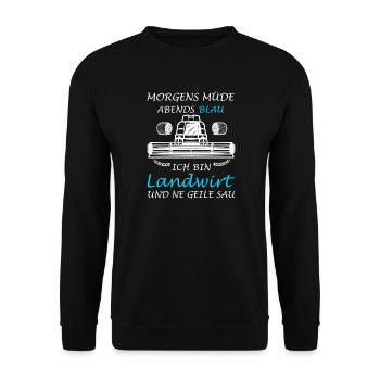 Farmer Agriculture Tractor Tractor Driver - Unisex Sweatshirt - black - Front - Alina (178cm) & Michal (187cm)