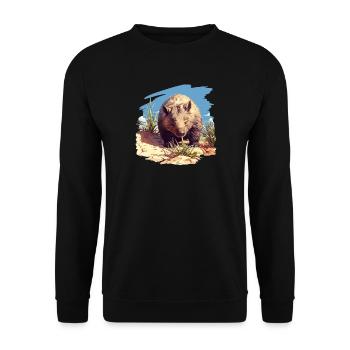 Wombats Wombat - Sweat-shirt Unisexe - noir - Devant - Alina (178cm) & Michal (187cm)