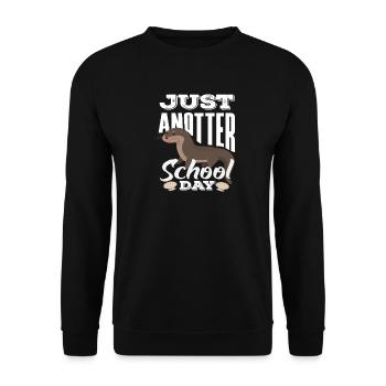 Seeotter Cartoon School Day - Unisex Pullover - Schwarz - Vorne - Alina (178cm) & Michal (187cm)