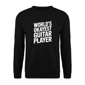 World’s Okayest Guitar Player - Unisex Sweatshirt - black - Front - Alina (178cm) & Michal (187cm)