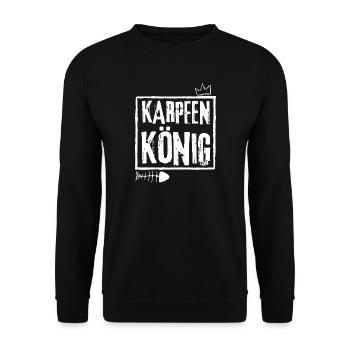 KARPFEN KONIG GRUNGE PUNK ROCK DESIGN - Unisex Pullover - Schwarz - Vorne - Alina (178cm) & Michal (187cm)