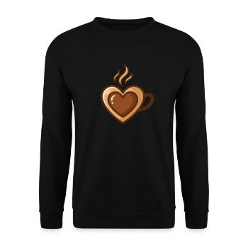 Amateur de café Caféine Cœur Café - Sweat-shirt Unisexe - noir - Devant - Alina (178cm) & Michal (187cm)