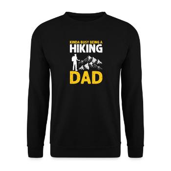 Kinda Busy Being a Hiking Dad Trail Life Humor - Unisex Pullover - Schwarz - Vorne - Alina (178cm) & Michal (187cm)