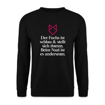 Gegen Rechts - Unisex Pullover - Schwarz - Vorne - Alina (178cm) & Michal (187cm)