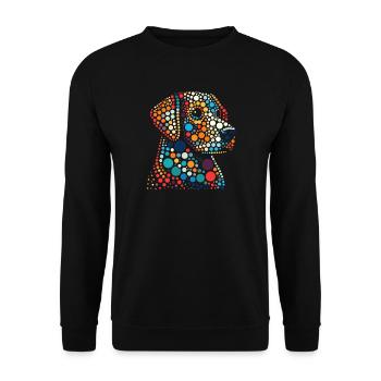 Spotty shirt Vibrant Dot Skull Portrait - Unisex Sweatshirt - black - Front - Alina (178cm) & Michal (187cm)