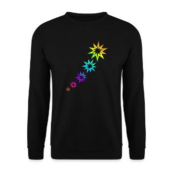Bunte Sterne - Unisex Pullover - Schwarz - Vorne - Alina (178cm) & Michal (187cm)