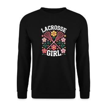 Lacrosse Saying Girl Funny Lacrosse Gift - Unisex Sweatshirt - black - Front - Alina (178cm) & Michal (187cm)