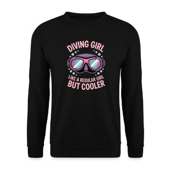 Diving Saying Girl Funny Diving Gift - Unisex Sweatshirt - black - Front - Alina (178cm) & Michal (187cm)