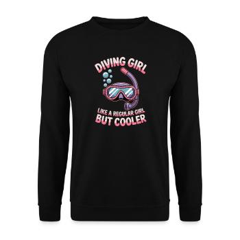 Diving Saying Girl Funny Diving Gift - Unisex Sweatshirt - black - Front - Alina (178cm) & Michal (187cm)
