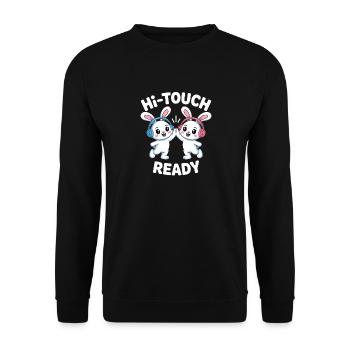 K-Pop Hi-Touch Funny Korea Maknae - Unisex Sweatshirt - black - Front - Alina (178cm) & Michal (187cm)