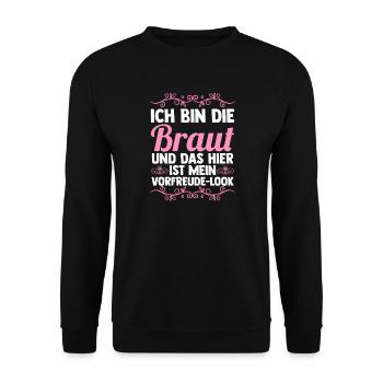 JGA Team Braut Junggesellinnenabschied - Unisex Pullover - Schwarz - Vorne - Alina (178cm) & Michal (187cm)