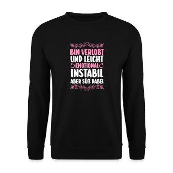Bachelor Party Team Bride Hen Party - Unisex Sweatshirt - black - Front - Alina (178cm) & Michal (187cm)