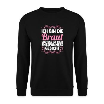 Bachelor Party Team Bride Hen Party - Unisex Sweatshirt - black - Front - Alina (178cm) & Michal (187cm)