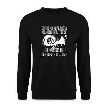 Baritone Player Making Beautiful Music Euphonium - Unisex Sweatshirt - black - Front - Alina (178cm) & Michal (187cm)