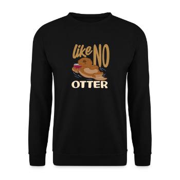 Dessin animé de loutre de mer comme sans jeu de mots - Sweat-shirt Unisexe - noir - Devant - Alina (178cm) & Michal (187cm)