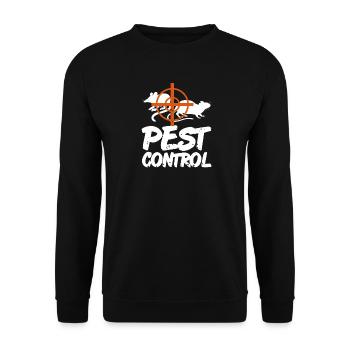 Funny Pest Control Humor for Rat Hunters - Unisex Pullover - Schwarz - Vorne - Alina (178cm) & Michal (187cm)