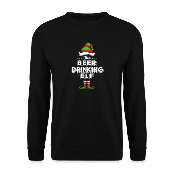 Elf Elf Cadeau de Noël Bière Fête Alcool - Sweat-shirt Unisexe - noir - Devant - Alina (178cm) & Michal (187cm)