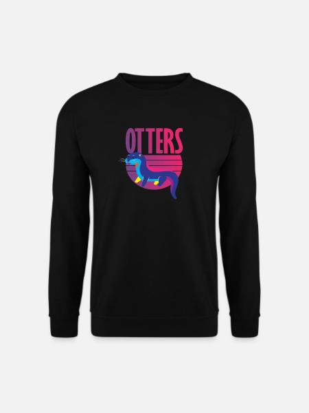 Sea Otter Retro - Unisex Pullover - Schwarz