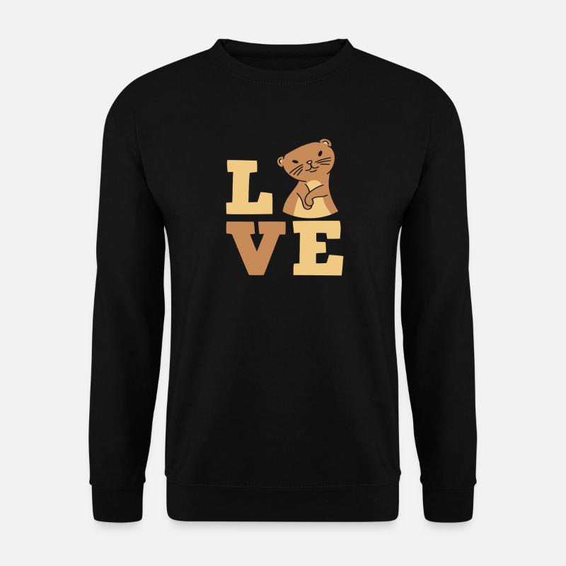 Seeotter Cartoon Liebe - Unisex Pullover - Schwarz