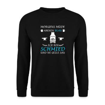 Blacksmith Forge Anvil Metal Construction - Unisex Sweatshirt - black - Front - Alina (178cm) & Michal (187cm)